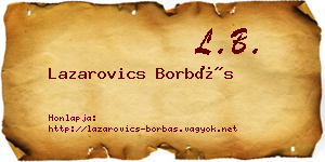 Lazarovics Borbás névjegykártya